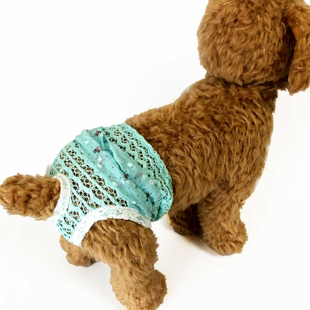 マナーパンツ 編みレース シフォン飾り 女の子用 犬猫布おむつ